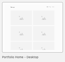 Portfolio Home – Desktop